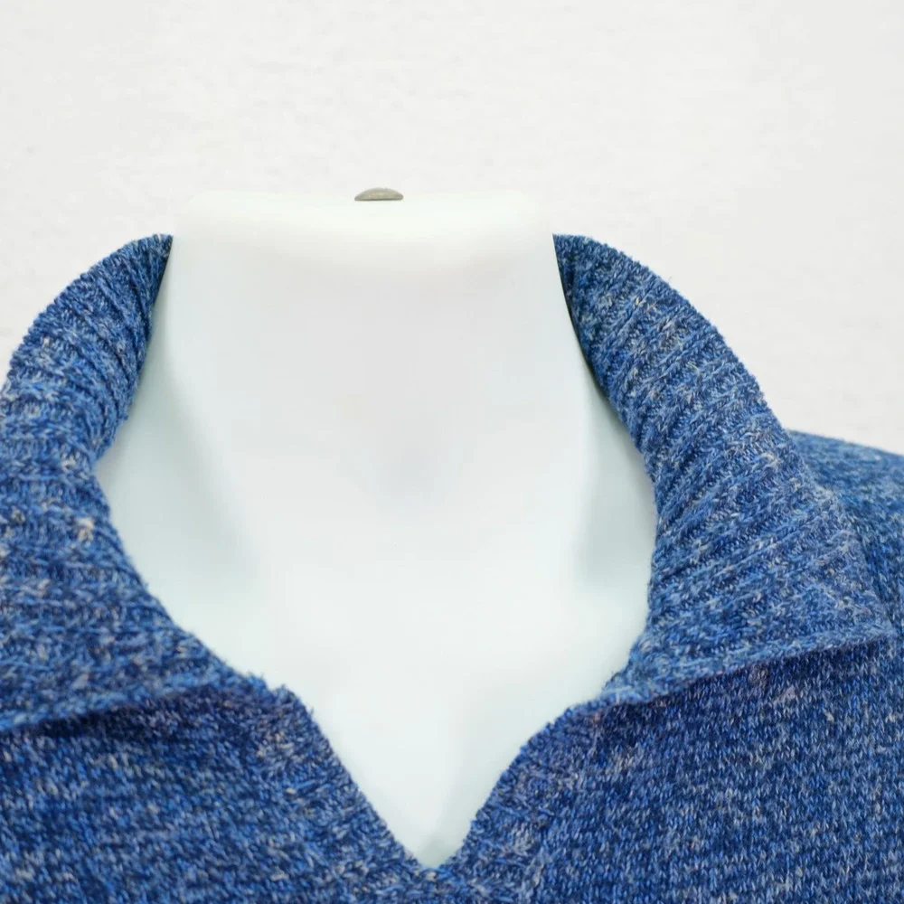 Express -Large- Blue Collared Sweater Acrylic Cotton Linen‎ Made In Italy Knit